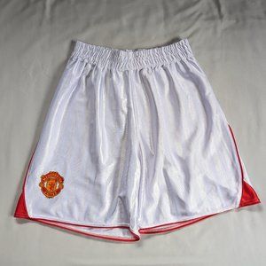 White Stripe Manchester United Soccer Shorts